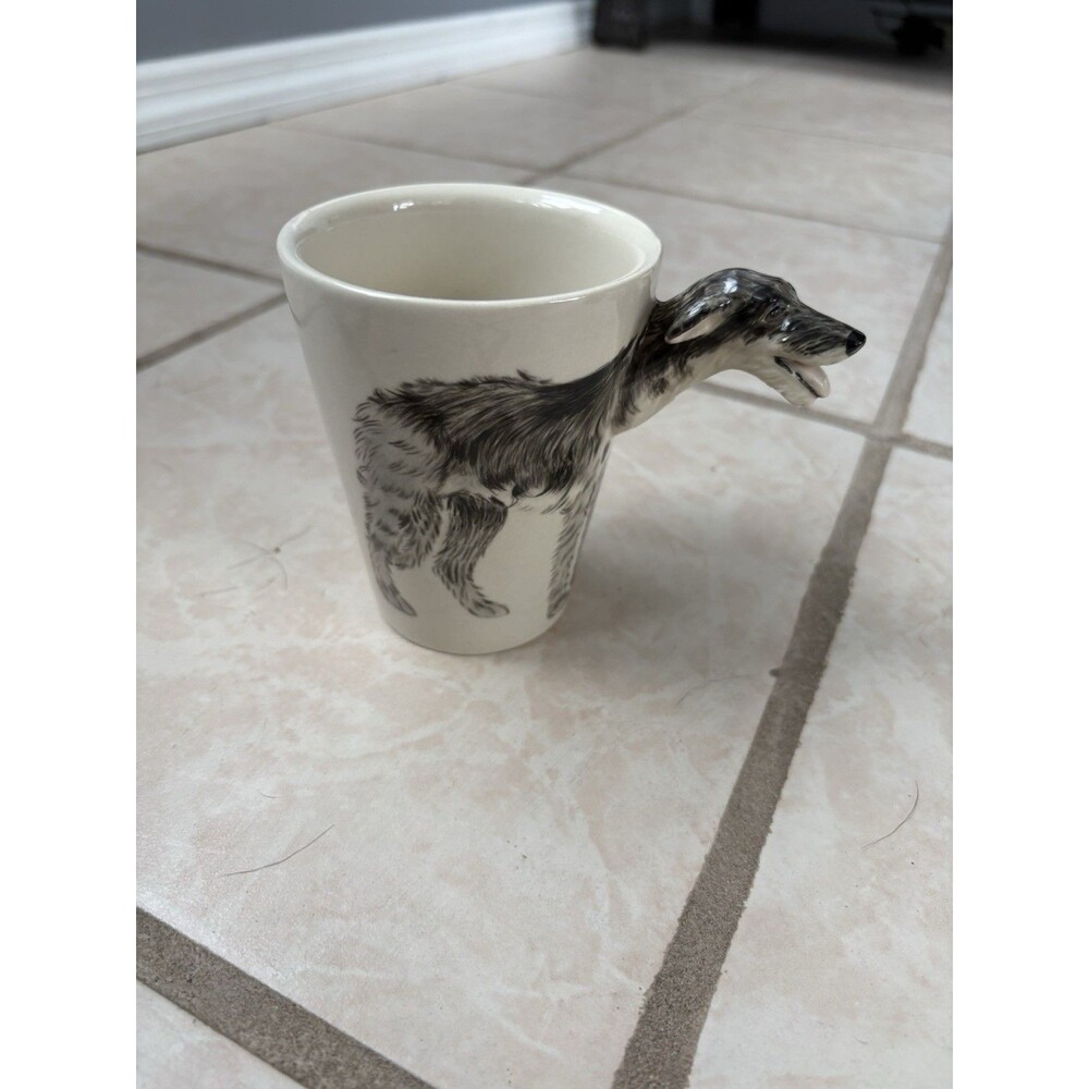 Blue Witch Ceramic Irish Wolfhound Dog 3D Mug